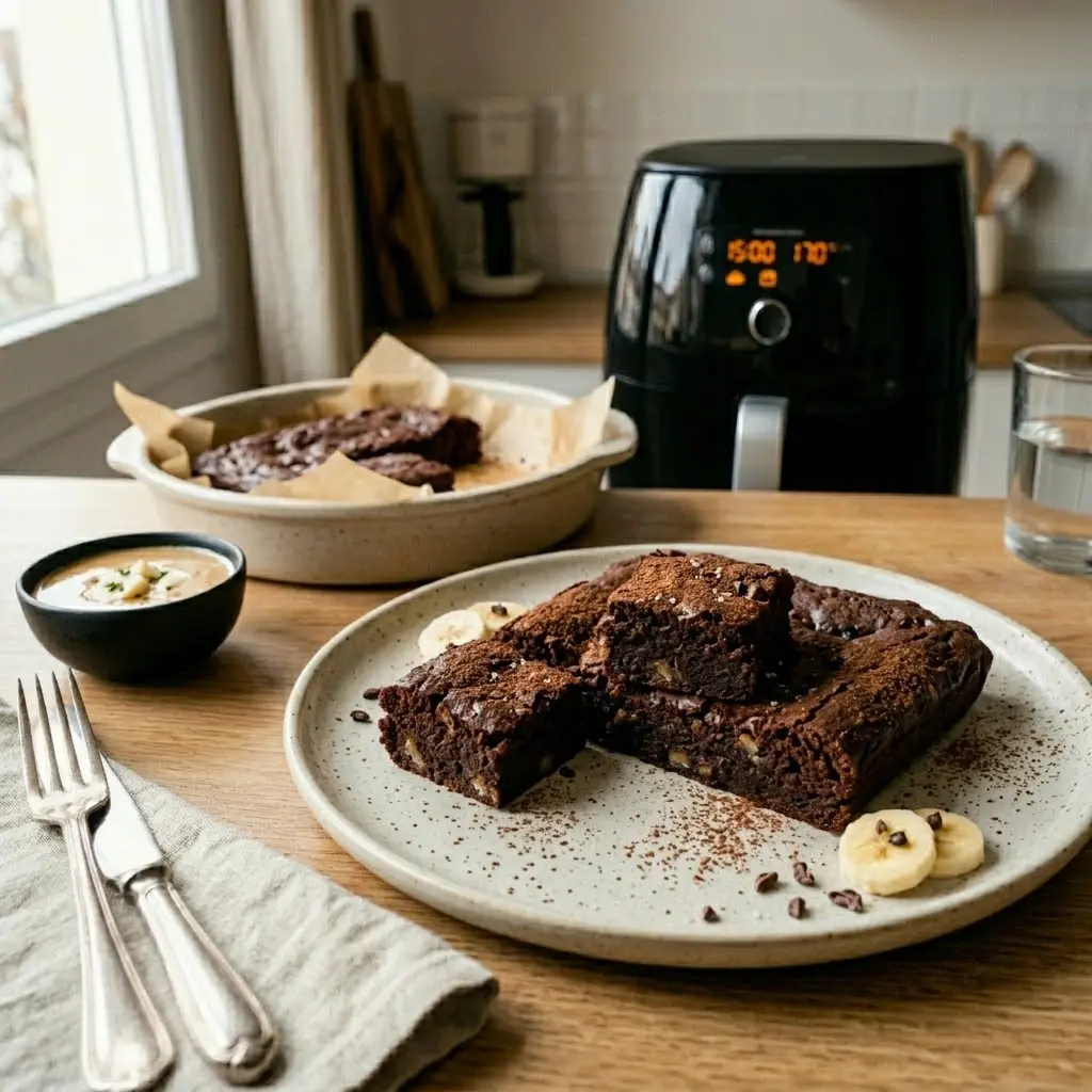 Brownie Proteico de Banana y Cacao